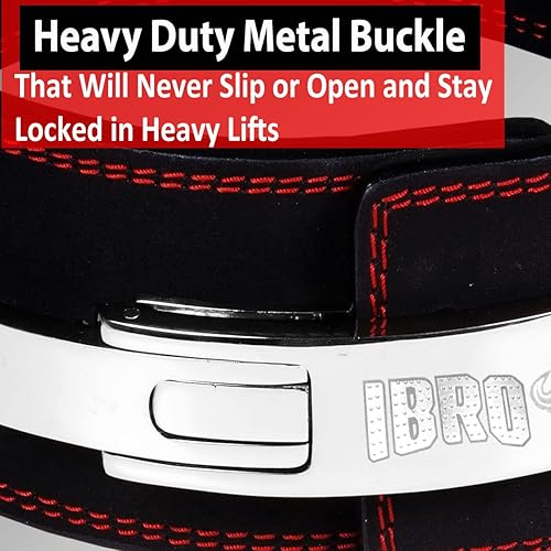 Miniatura 5 de IBRO Cinturón de gimnasio con palanca de levantamiento de pesas Potencia de 0.315 in, 0.394 in o 0.512 in Cinturones de cuero genuino de alta