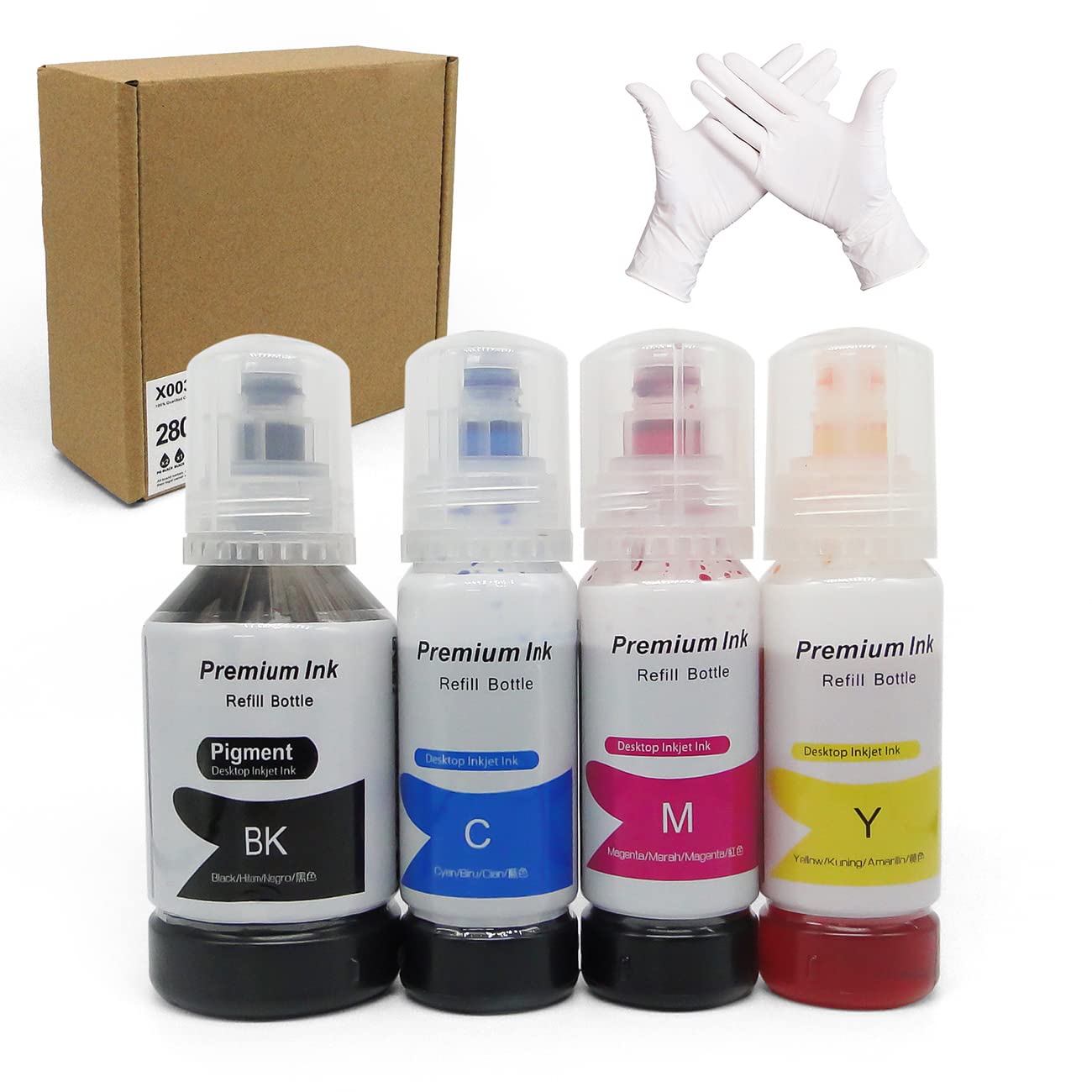 Compatible 502 T502 522 T522 Refill Ink Bottles Replacement for Ecotank ET-2750 ET-3750 ET-4750 ET-2760 ET-3760 ET-4760 ET-2700 ET-3700 ET-3710 ET-15000 ST-2000 ST-3000 ST-4000-4 Pack