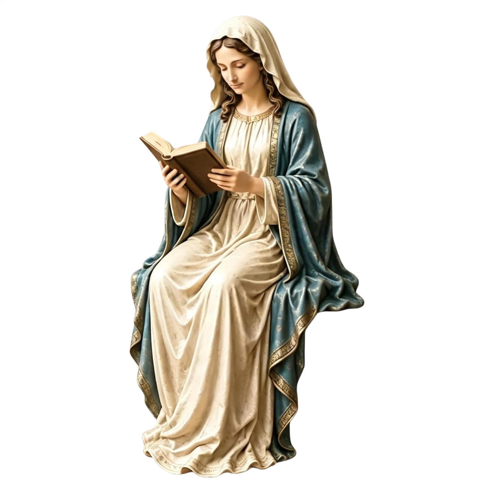 Statue de bibliothèque du Christ lisant, figurine religieuse déco pour bureau