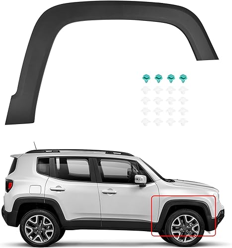 Miniatura 1 de ikasus Moldura de guardabarros de arco de rueda delantera derecha, compatible con Jeep Renegade 2015-2021, reemplazo 5XB64LXHAA CH1291113 Moldura de