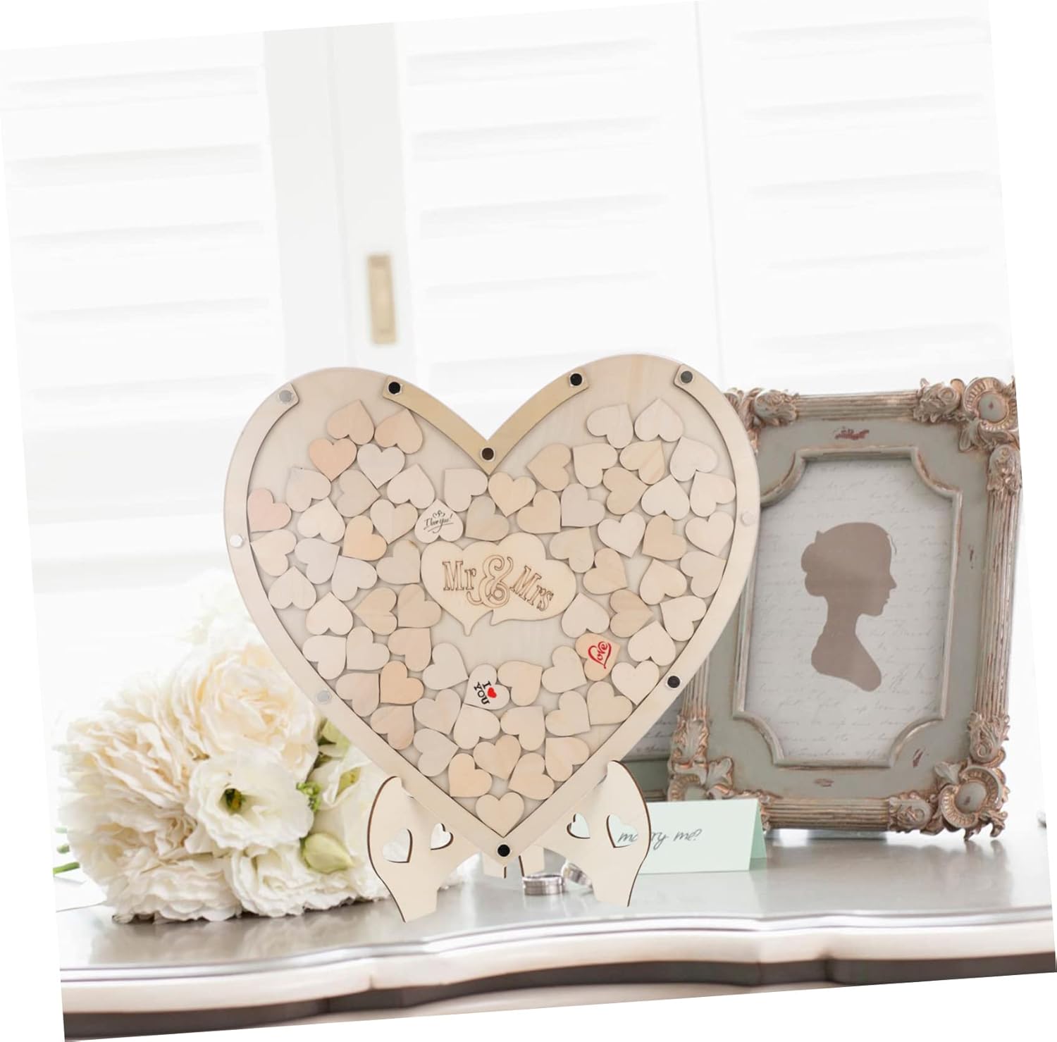 1set Heart Storage Box for Guest Creative Wedding Decoration and Shower Guestbook Complete for Rustic Celebrations