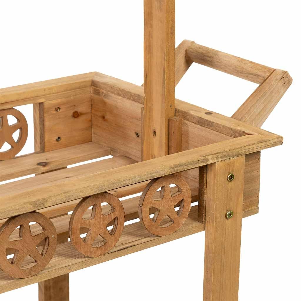 WANDERLUST DECO Carro expositor-estantería de madera con 3 bandejas 90x47x137h cm