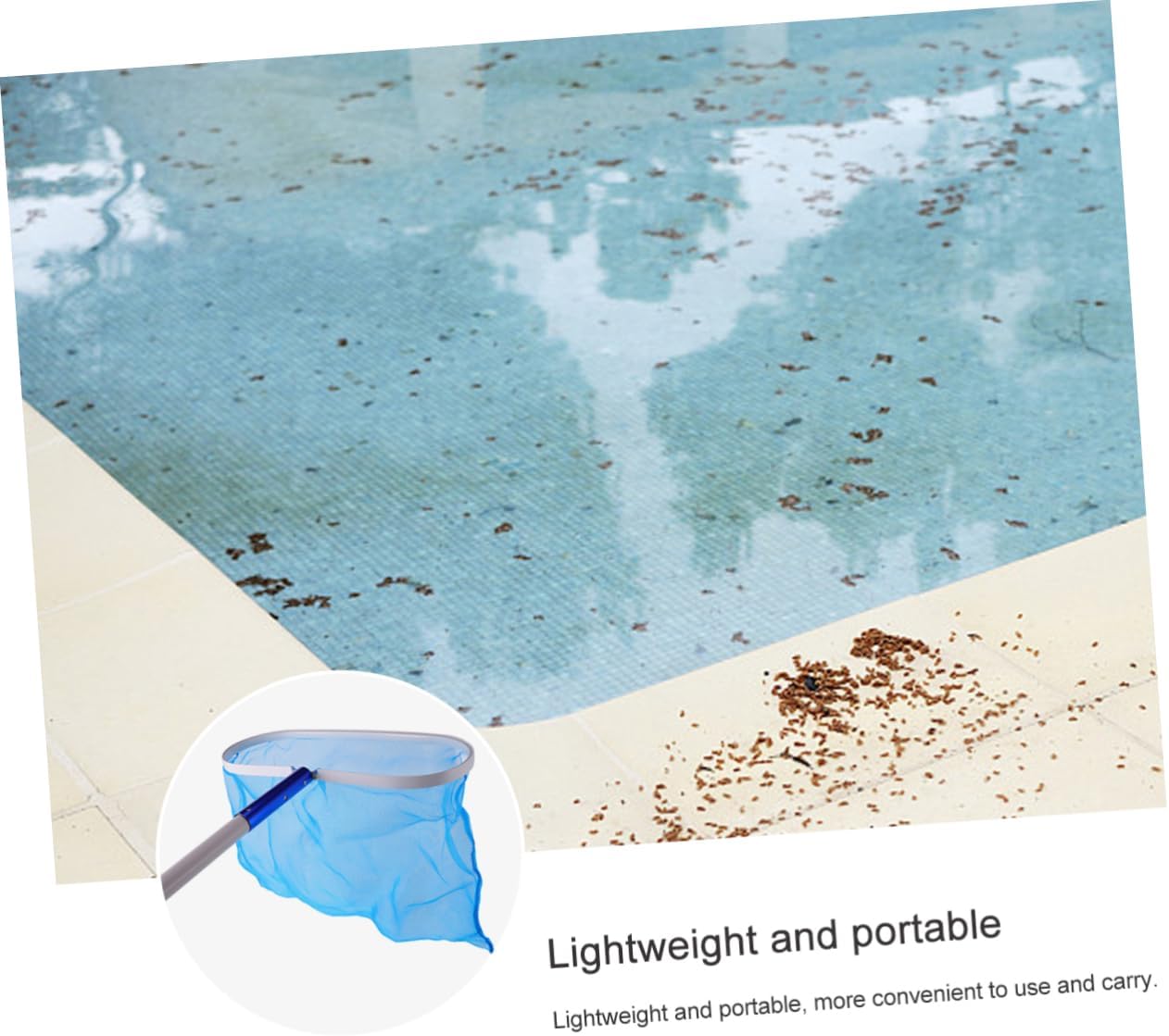 Long Lasting Pool Cleaning Skimmer Net Rake for Swimming Pool Aluminum Frame
