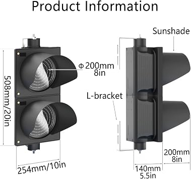 LED Traffic Stop Light with Remote Control, Red/Green Stop and Go Light, Industrial Loading Dock Bay Light, Rain and Sun Protection, Plug and Play, for Road, Shopping Mall, Toll Station(1000m/3821ft)