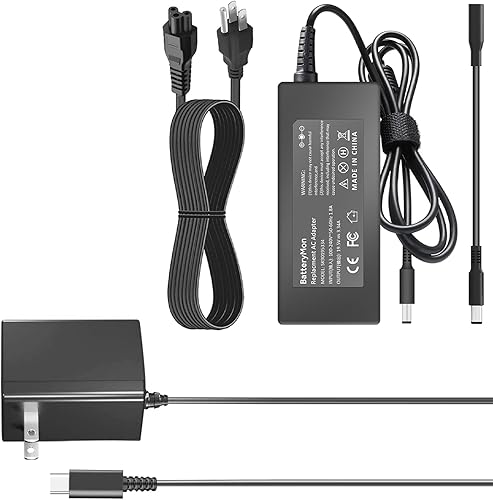 Cargador tipo c de 15 V 2.6 A para Switch y dispositivo de teléfono Android USB-C, adaptador de CA de 65 W para computadora portátil Dell Inspiron