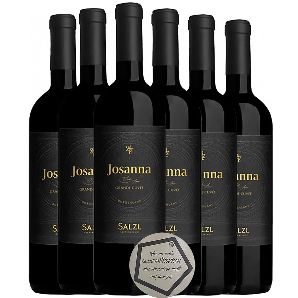 6 Flaschen | Salzl Josanna 2022 | Rotwein für Genießer & besondere Momente | Cuvée | Neusiedlersee DAC, Österreich | 0,75 l | Qualitätswein | inkl. LOVEVINO Silver Button Sticker