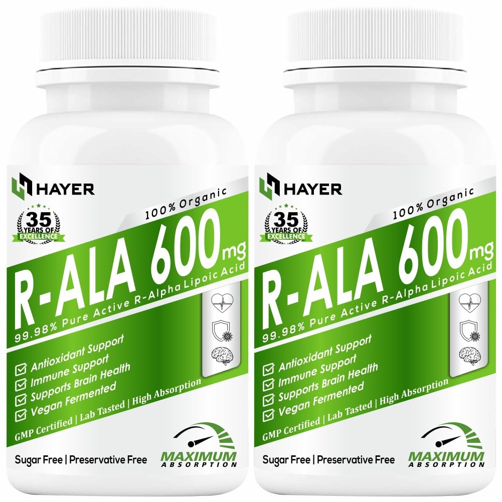 HAYER R-Alpha Lipoic Acid 600mg, Glutathione, Vitamin B12, Hyaluronic Acid & Plant Based Omega 3. ALA Supplement To Support Liver Detox, Healthy Blood Sugar, Peripheral Neuropathy-120 Tablet (Pack 2) (B0CH86KQZ1) Amazon Price History, Amazon Price Tracker