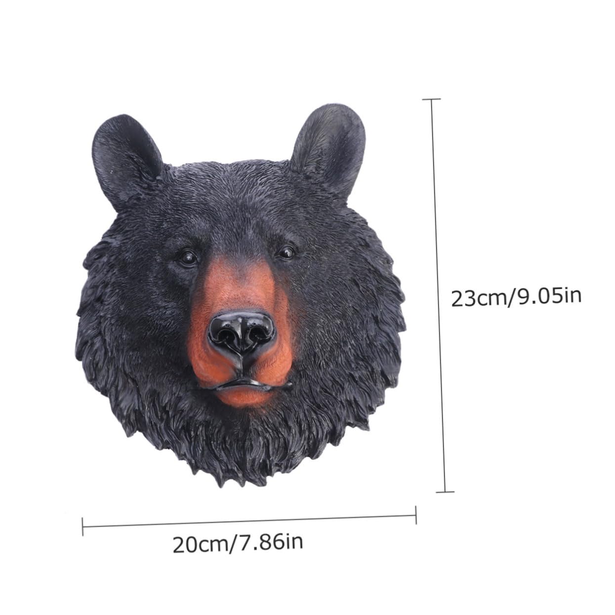 Happyyami Bear Head Wall Mount Resin Craft Animals Head Adornment Wall Ornament Bear Decor