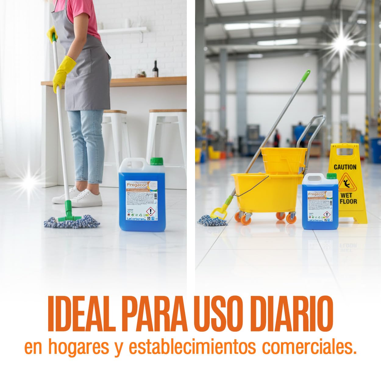 Fregasuelos Profesional | Productos de Limpieza 5L | Pack de 6 | Limpiasuelos Industrial Perfumado · Alto Poder Detergente · Brillo Natural · Ideal Hostelería y Comercios