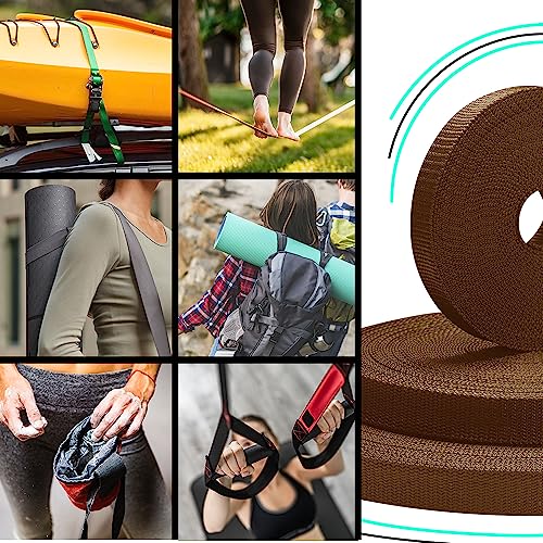 Image of TECEUM 3 /4 inch & 5 /8 inch & 1 inch & 1.5 inch & 2 inch Webbing - 10 25 50 Yards - 40+ Colors - Heavy Duty 1 Inch 1.5 Inch 2 Inch Backpack Straps - Webbing for Outdoors Indoors Crafting DIY