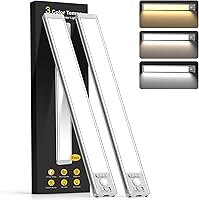 Vista 11 de Iluminación bajo gabinete de 10 pulgadas, paquete de 2 luces recargables con sensor de movimiento para interiores, 5 niveles regulables, luces