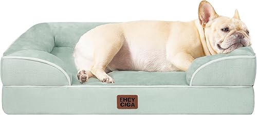 Miniatura 10 de EHEYCIGA Camas ortopédicas para perros extra grandes, cama para perros de espuma viscoelástica impermeable con lados, parte inferior antideslizante