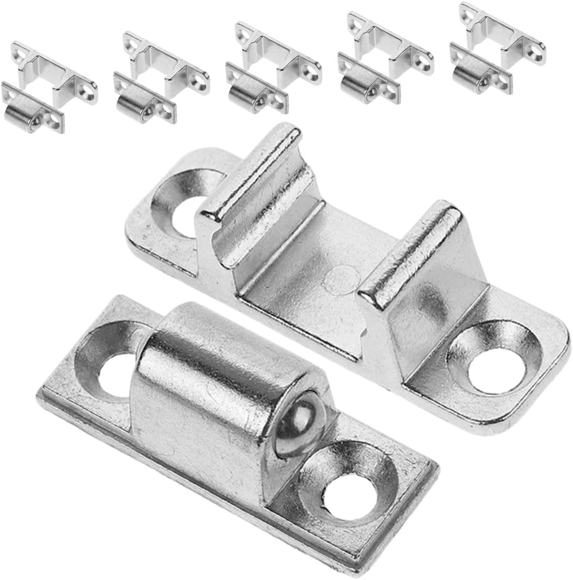 NOLITOY 6pcs Universal Range Hood Glass Panel Latches Metal Door Fasteners with Screws, Replacement Kitchen Appliance Parts for Cabinet Panel Securement