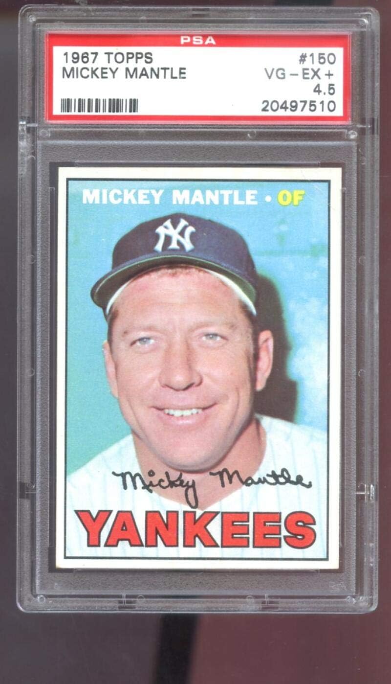 1967 Topps #150 Mickey Mantle New York Yankees PSA 4.5 Graded Baseball Card