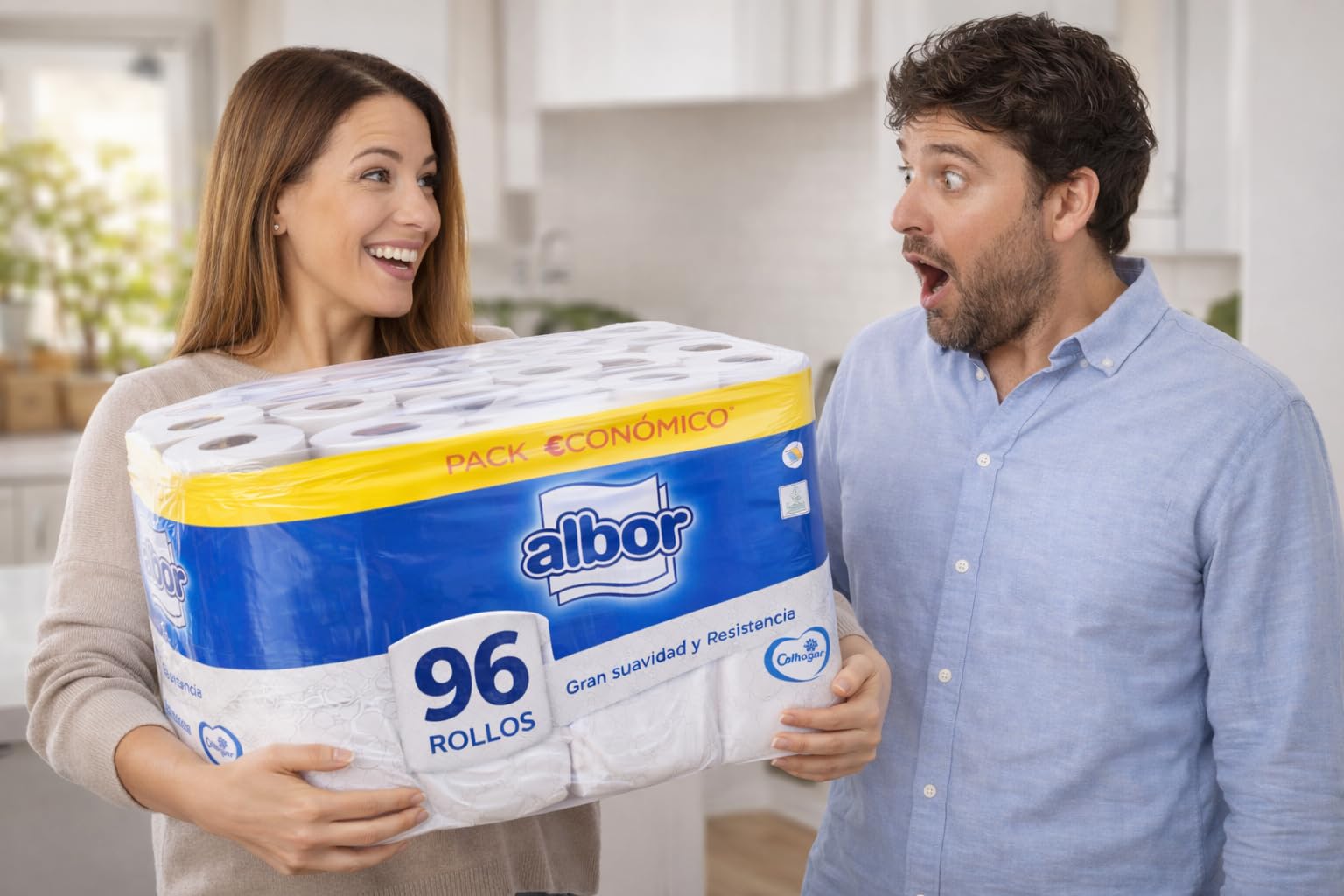 Pack Colhogar Albro, Ahorro XXL 96 Rollos Papel Higiénico WC - Olvídate de Comprar por Meses