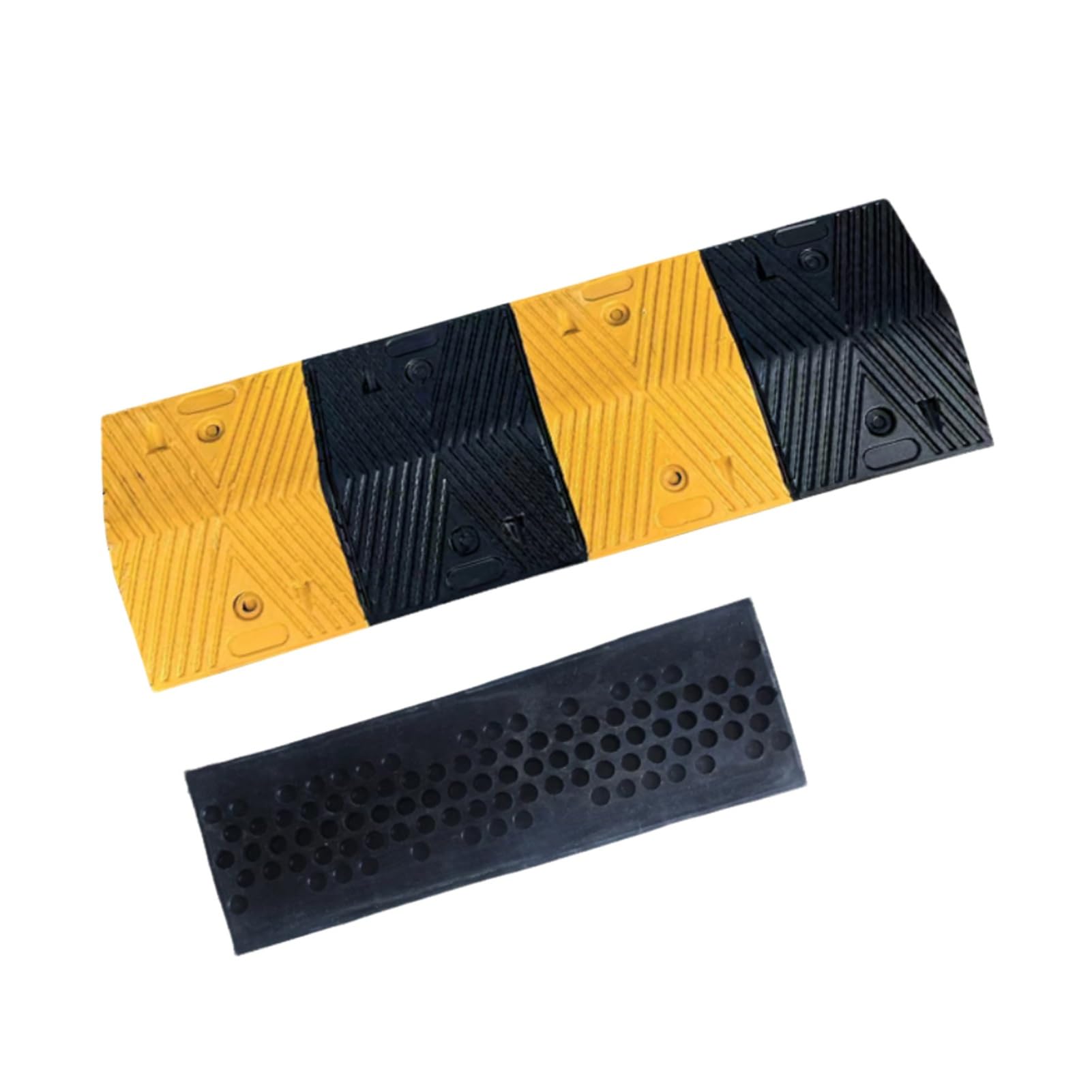 Rubber Speed Bumps, Dual Channel Rubber Cable Protected Ramps Heavy Duty Speed Bumps,For Car Asphalt Concrete Gravel Driveway，100X35X5Cm