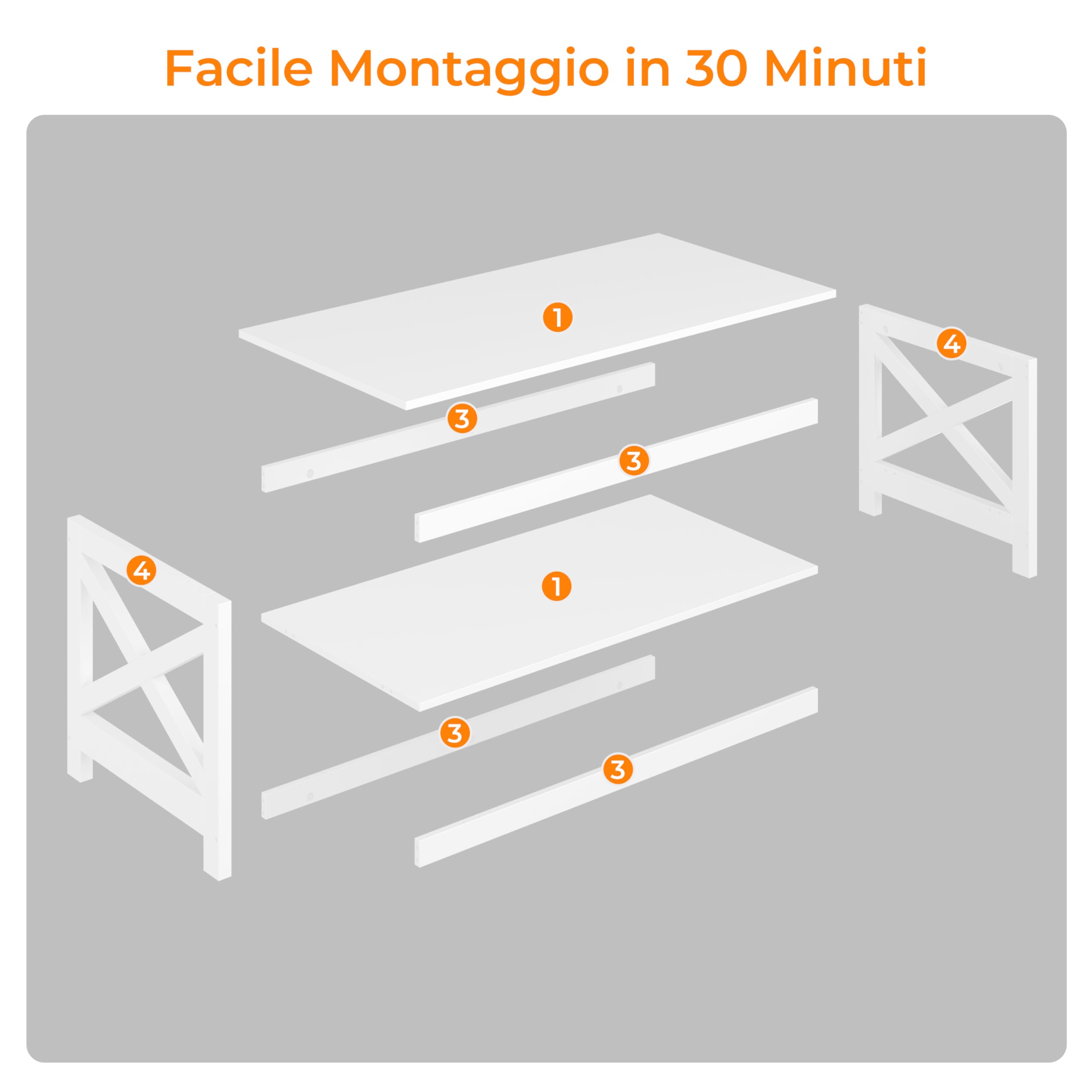 Yaheetech Tavolino da Caffè Tavolino Basso da Salotto Tavolo da Divano a 2 Ripiani Moderno Portaoggetti in Legno con Piano Inferiore Grande da Soggiorno Bianco 100 x 50 x 45 cm