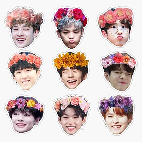 Miniatura 1 de Calcomanía de vinilo impermeable con corona de flores para niños, para automóvil, laptop, pared, ventana, 5 pulgadas