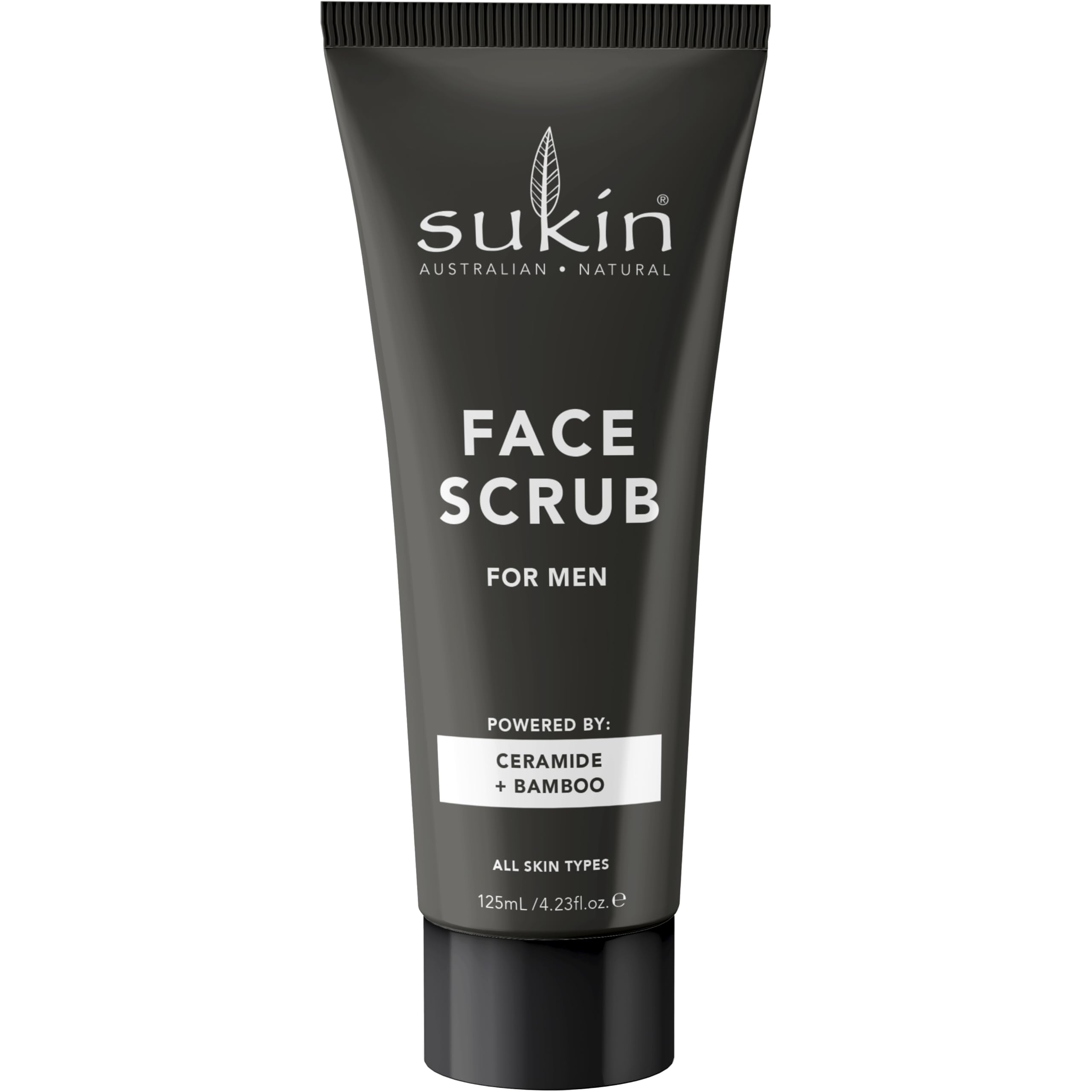 Sukin - Mens Face Scrub - Natural and Revitalising Face Scrub with Bamboo Powder, Walnut Shells, Ceramides, Sesame, Jojoba Oil and More - Skin Care for Men - 125ml