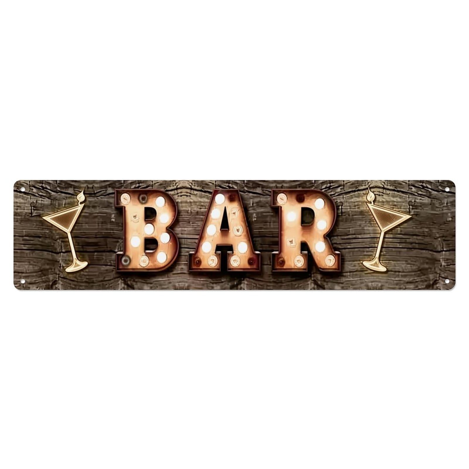 Bar Sign With Martini Glasses Metal Tin Sign Plaque