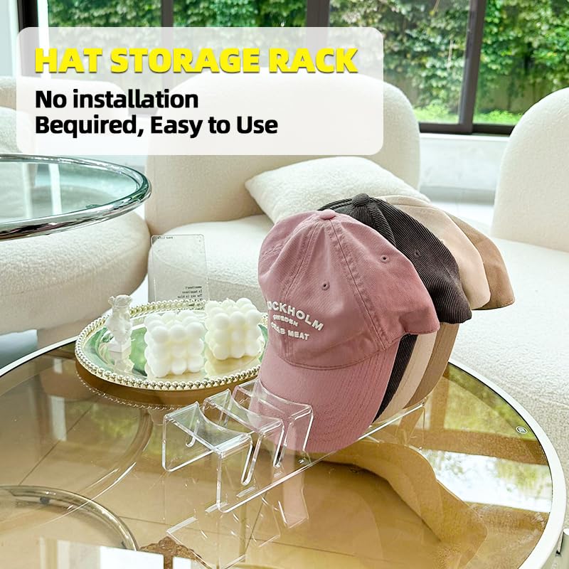 Onilife Lot De 2 Organiseurs De Chapeaux Pour Casquettes De Baseball, Support Mural Pouvant Contenir Jusqu'à 20 Chapeaux, Support De Rangement Adhésif Puissant Pour Porte De Placard, Deux Options De