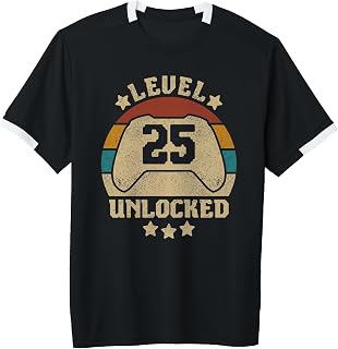 Level 25 Unlocked Men Women 25th Birthday Party Gamer Adult & Youth Soccer Jersey