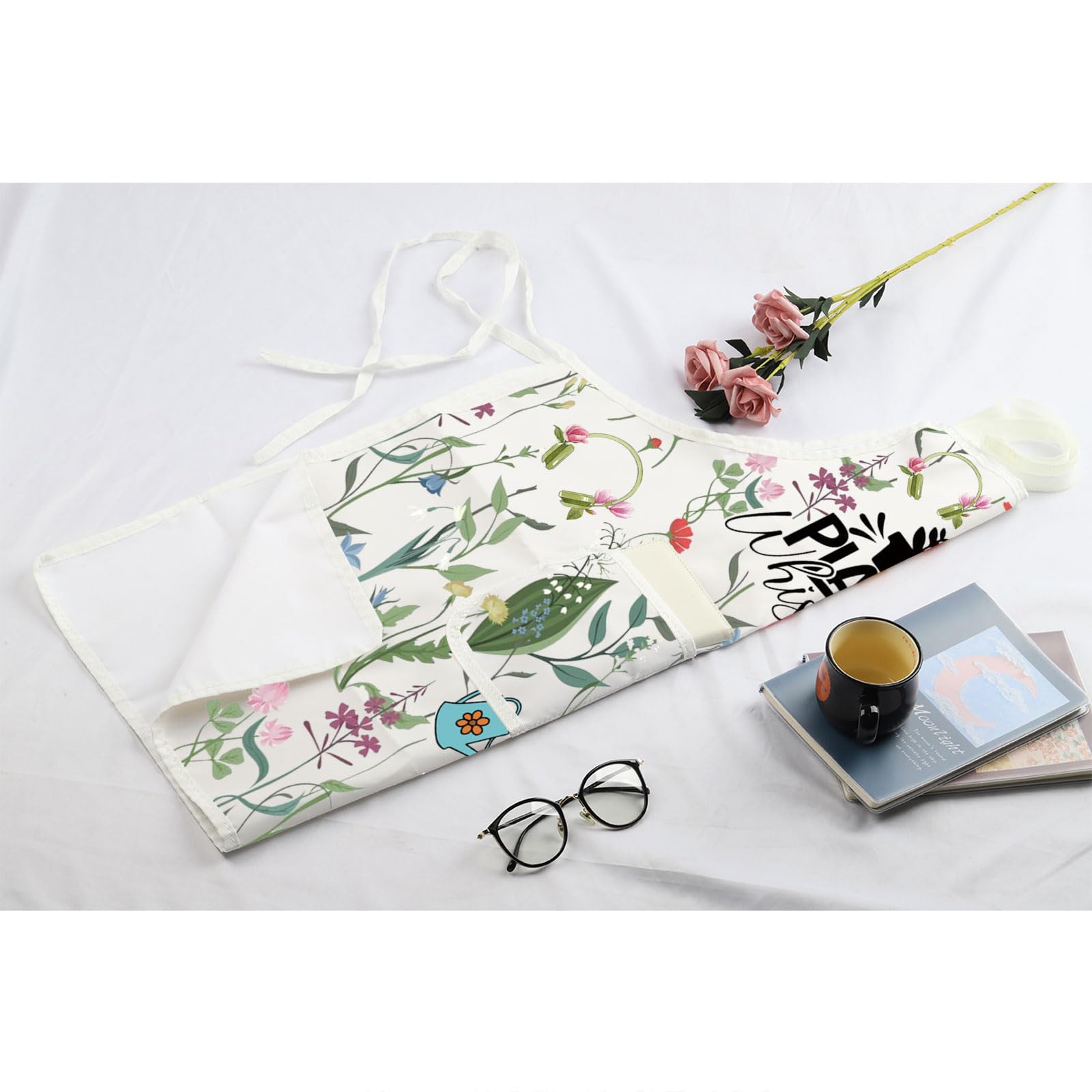 MBMSO Delantal de jardinería de plantas, delantal susurrador de plantas para regalos de jardinero, delantal de plantas para mamá, regalo para amantes de las plantas