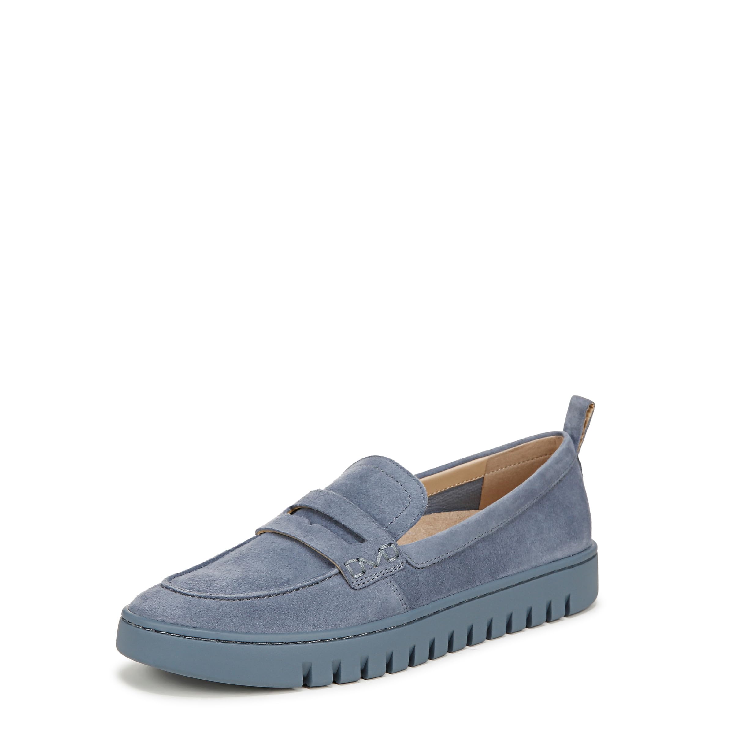 Vionic Womens Uptown Loafer Medium Fit UK 3.5, Vintage Blue Haze Waxed Suede