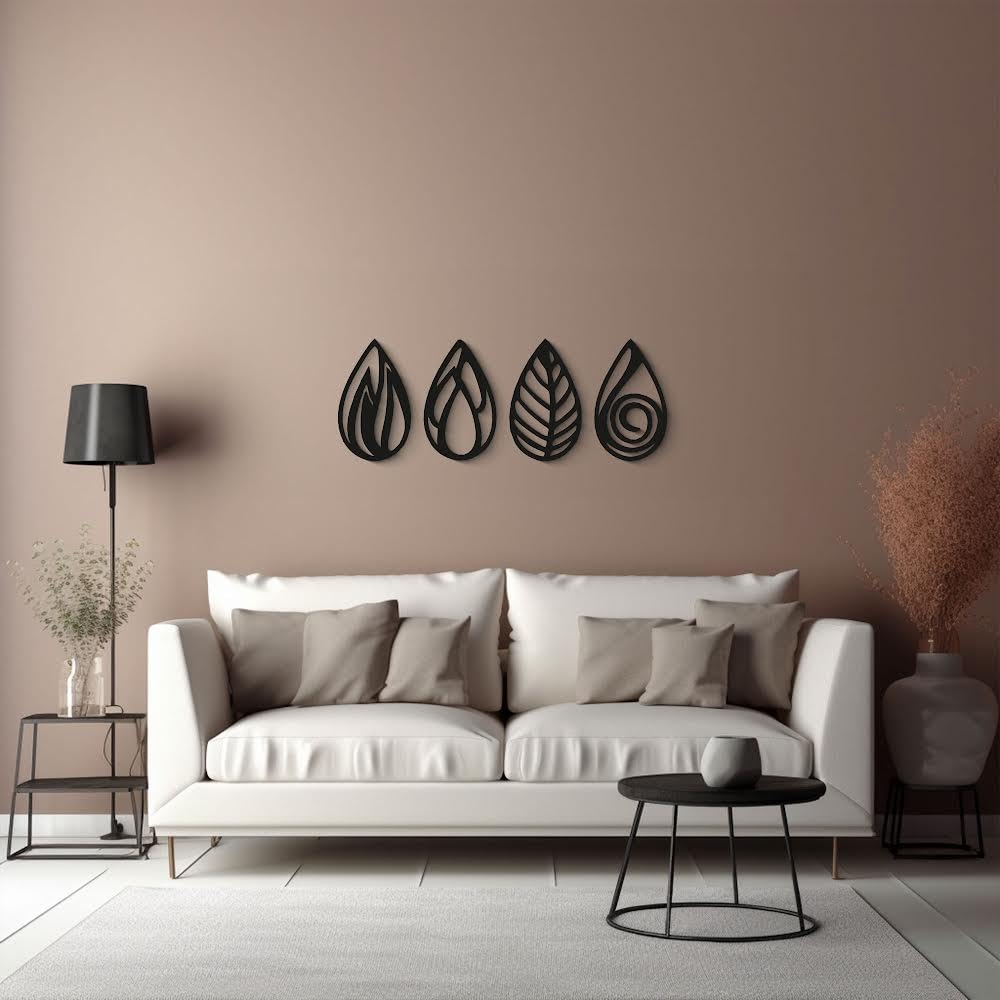 Amazon.com: 4 Elements Wall Art - Fire, Water, Earth, and