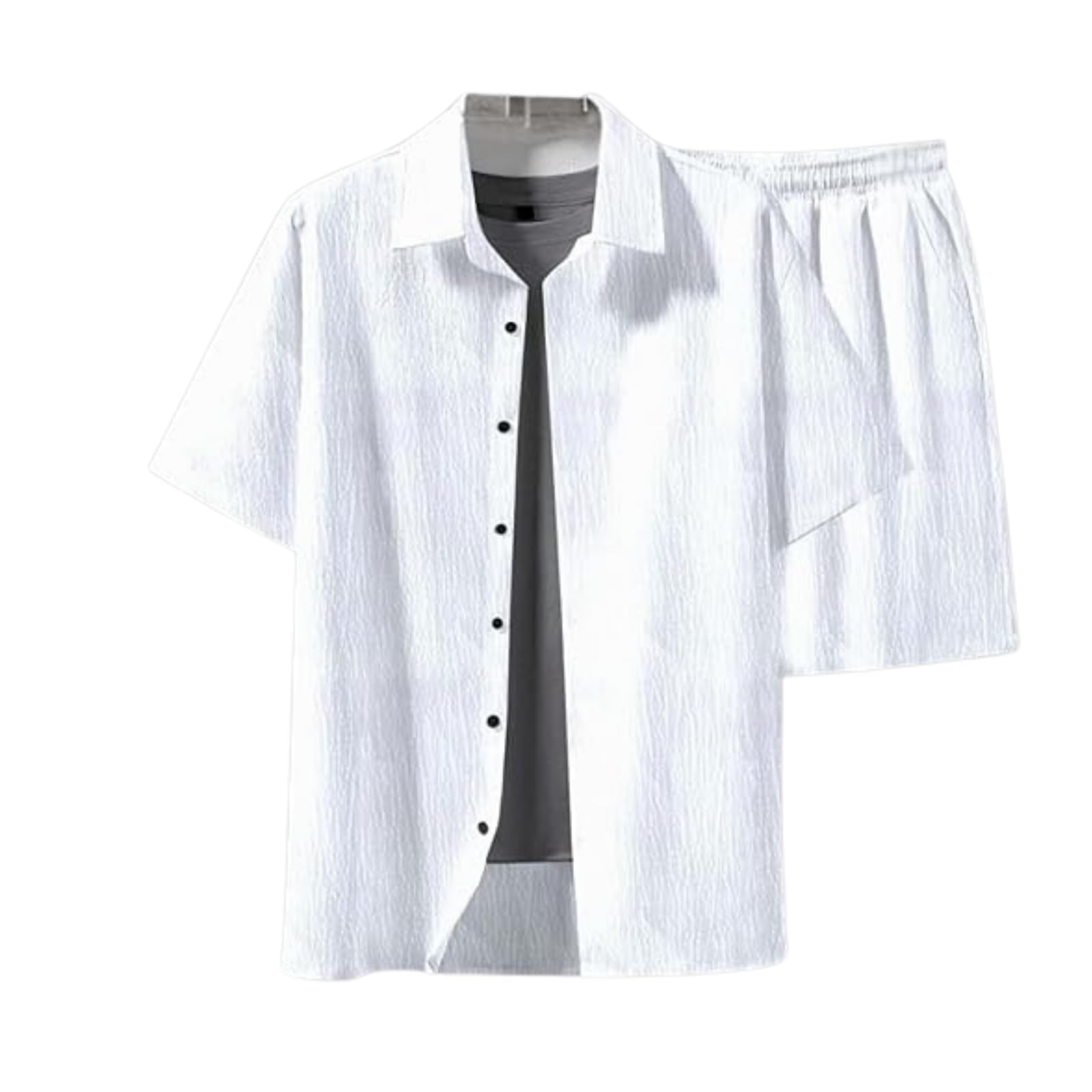 combraided MiraMichi Regular Size Men's Solid Night Suit Set - Cotton Blend Fabric, Comfortable and Stylish (White, X-Large)-picture-11