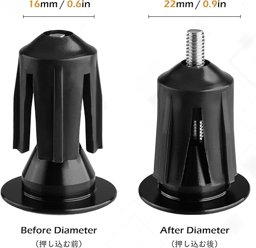 Miniatura 4 de TRIWONDER Tapones de extremo de barra de aluminio para manillar de bicicleta, tapas de barra de bloqueo expandibles, agarre para bicicleta de