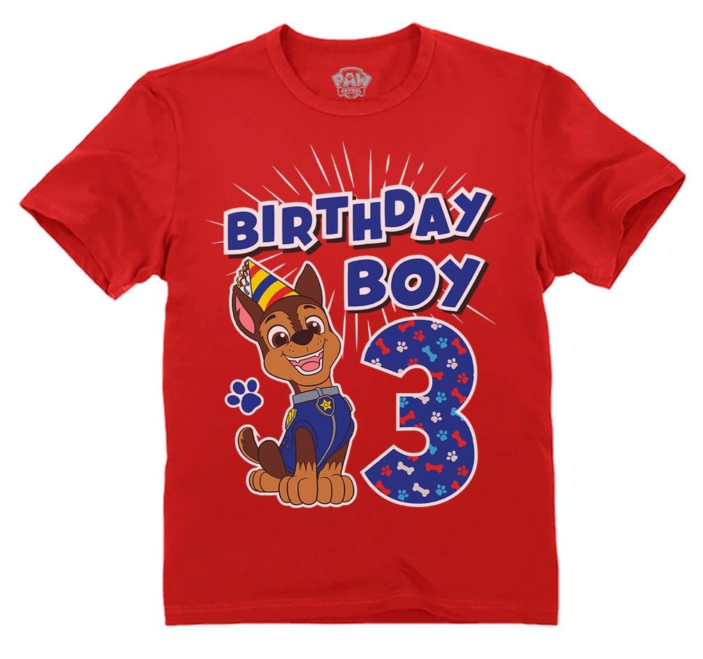 Paw Patrol Chase 3rd Birthday Boy Shirt Toddler T Shirt