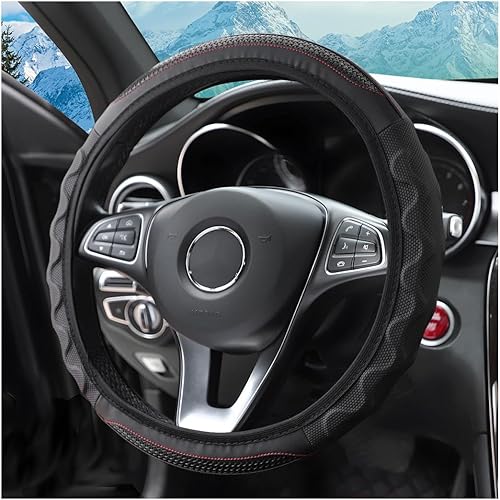 Osilly Funda para volante de automóvil, de 14 12 a 15 pulgadas, antideslizante, transpirable, duradero, protector de volante para hombres y mujeres,