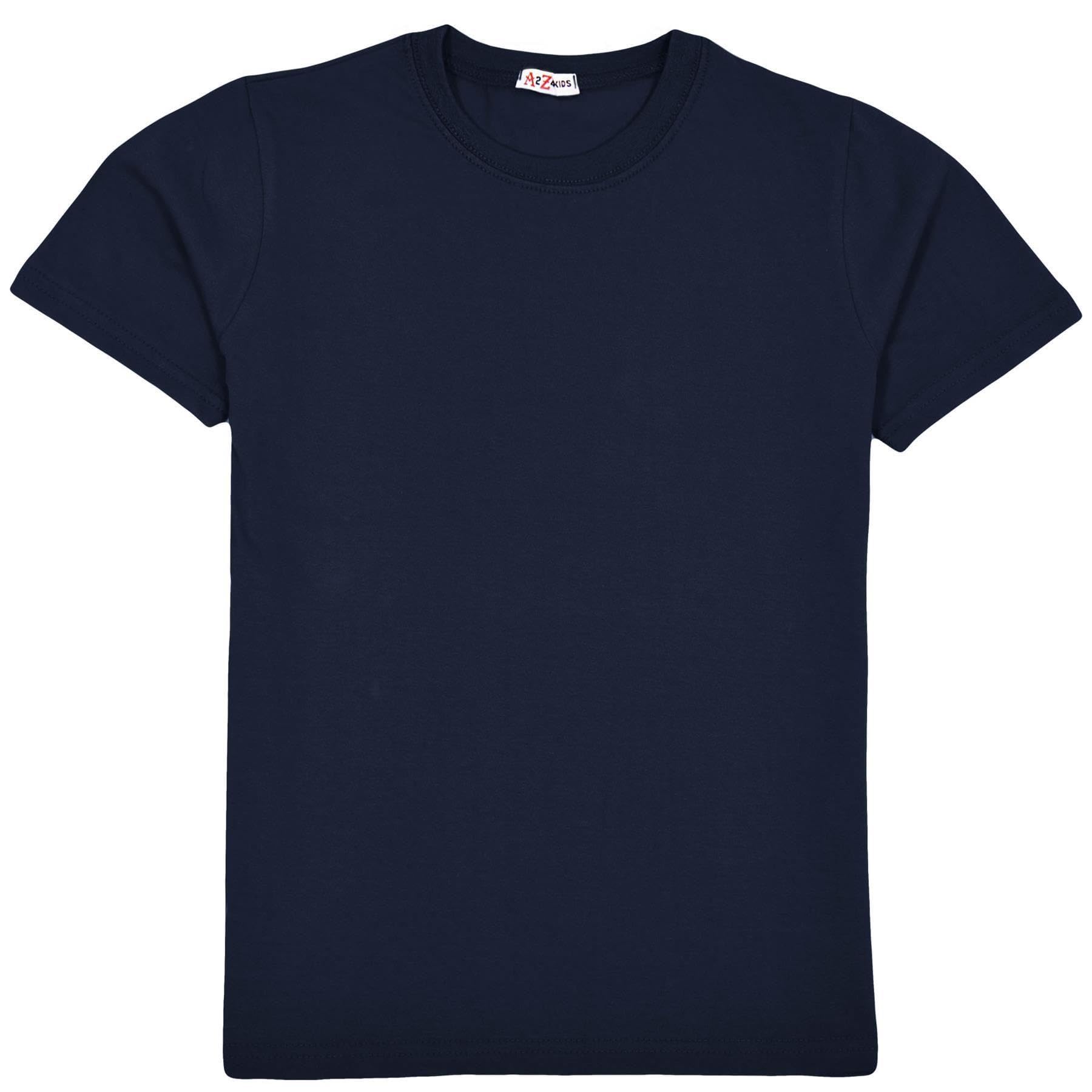A2z 4 Kids Boys Navy Cotton T-Shirt Plain - Pl T Shirt 13