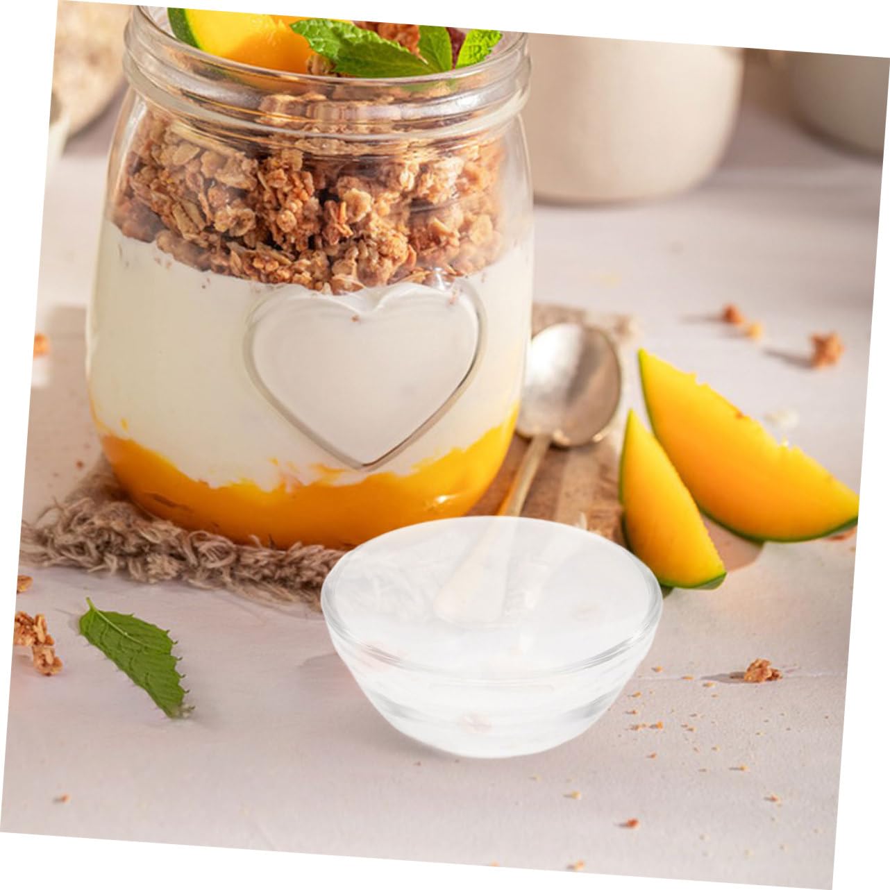 10 pezzi Ciotole in Vetro Trasparente Impilabili per Dessert Salse e Spezie Design Facile da Resistente e Versatile per Servire