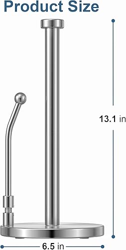 Miniatura 3 de SMARTAKE Soporte de papel para toallas, de acero inoxidable, organizador de papel vertical, dispensador de rollo para cocina, encimera, mesa de