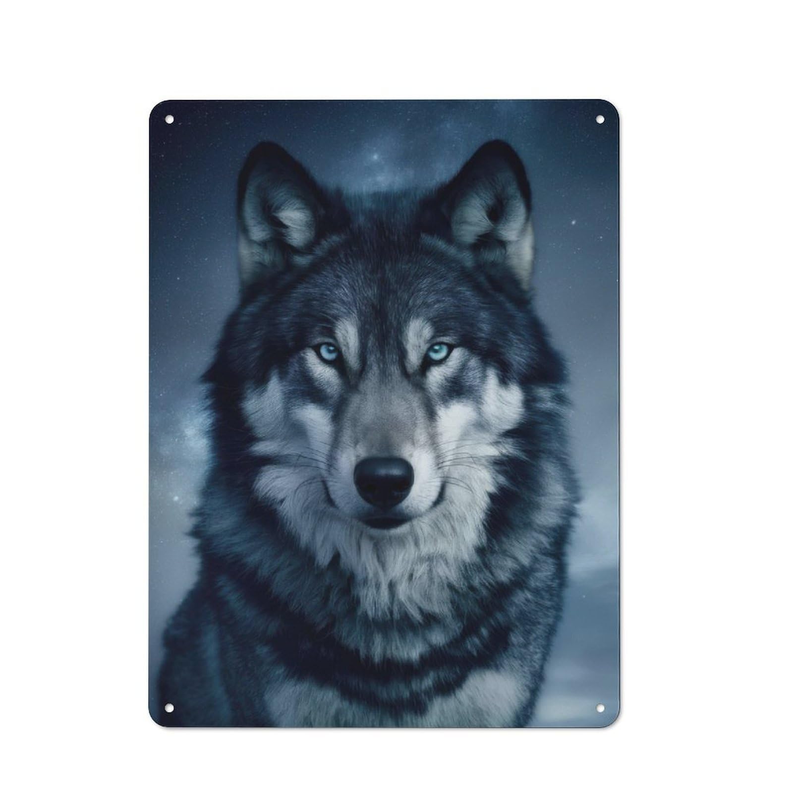 Junmoney Wolf Husky Dog Galaxy Vintage Metal Plaque 40X30cm Featuring For Garage Wall, For People Furnishing A Garage