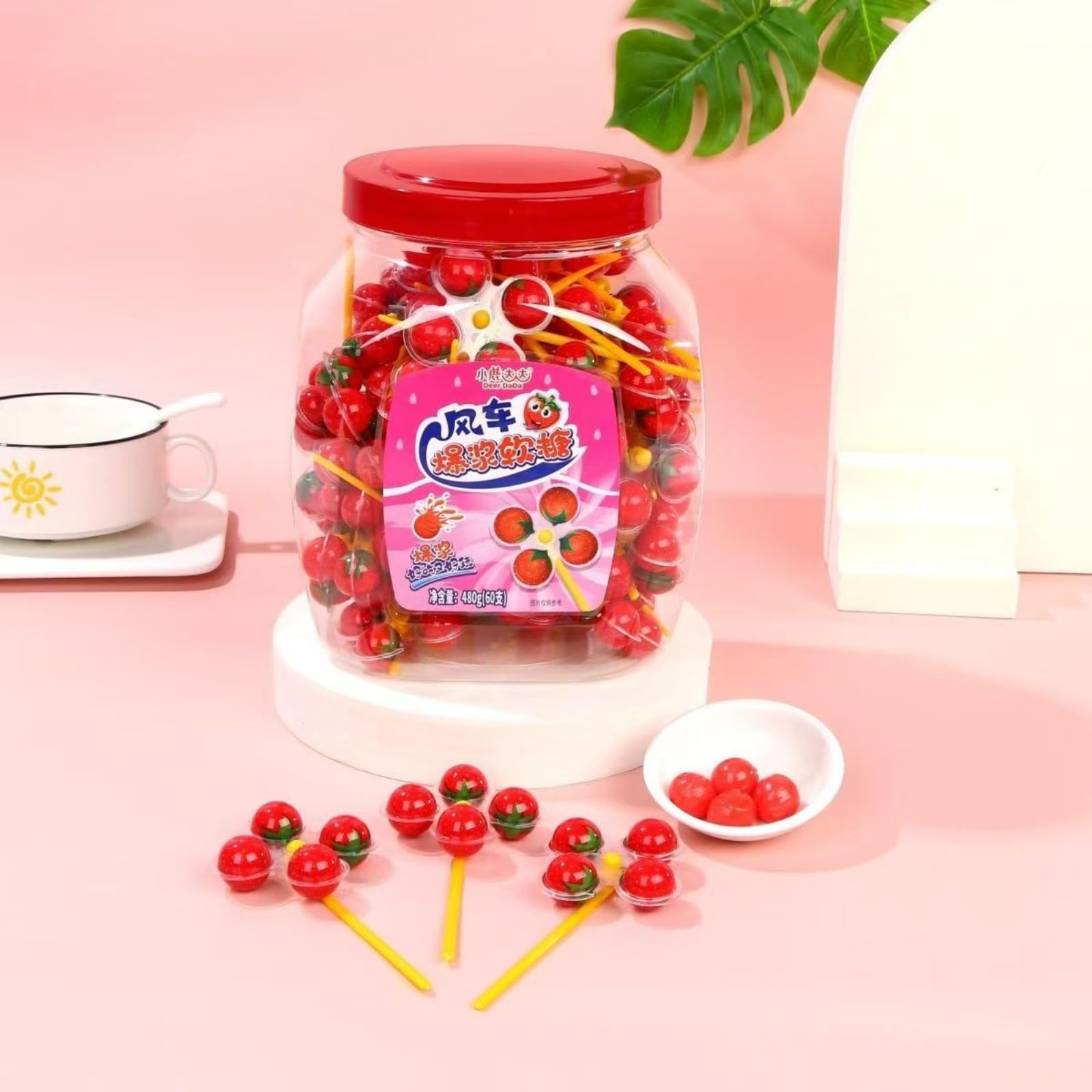Amazon.co.jp: Deer Da Da グミ 風車飴 60個セット (8g×60粒入) お菓子