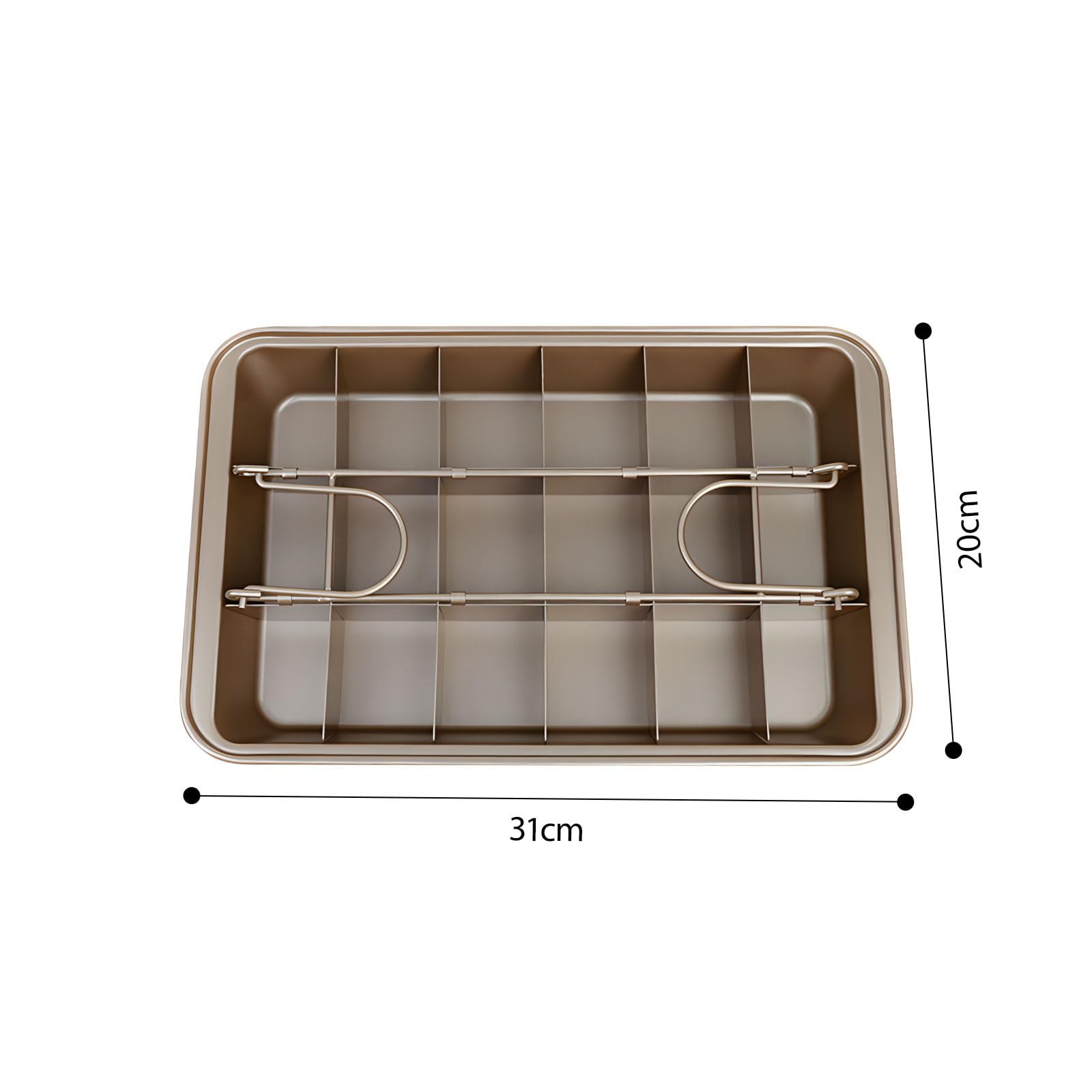 Molde antiadherente para hornear pasteles de acero al carbono con divisores extraíbles para pasteles y pasteles perfectamente porcionados