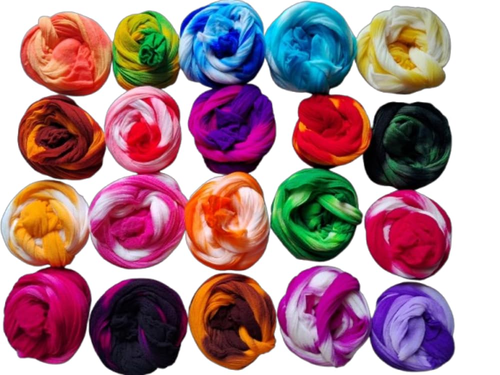 Lovely Arts Collection Nylon Stocking for Flower Making Accessory Handmade DIY Crafts Random Mixed Colors 1 Yard Pack of 20 pcs. (Shaded)-picture-27