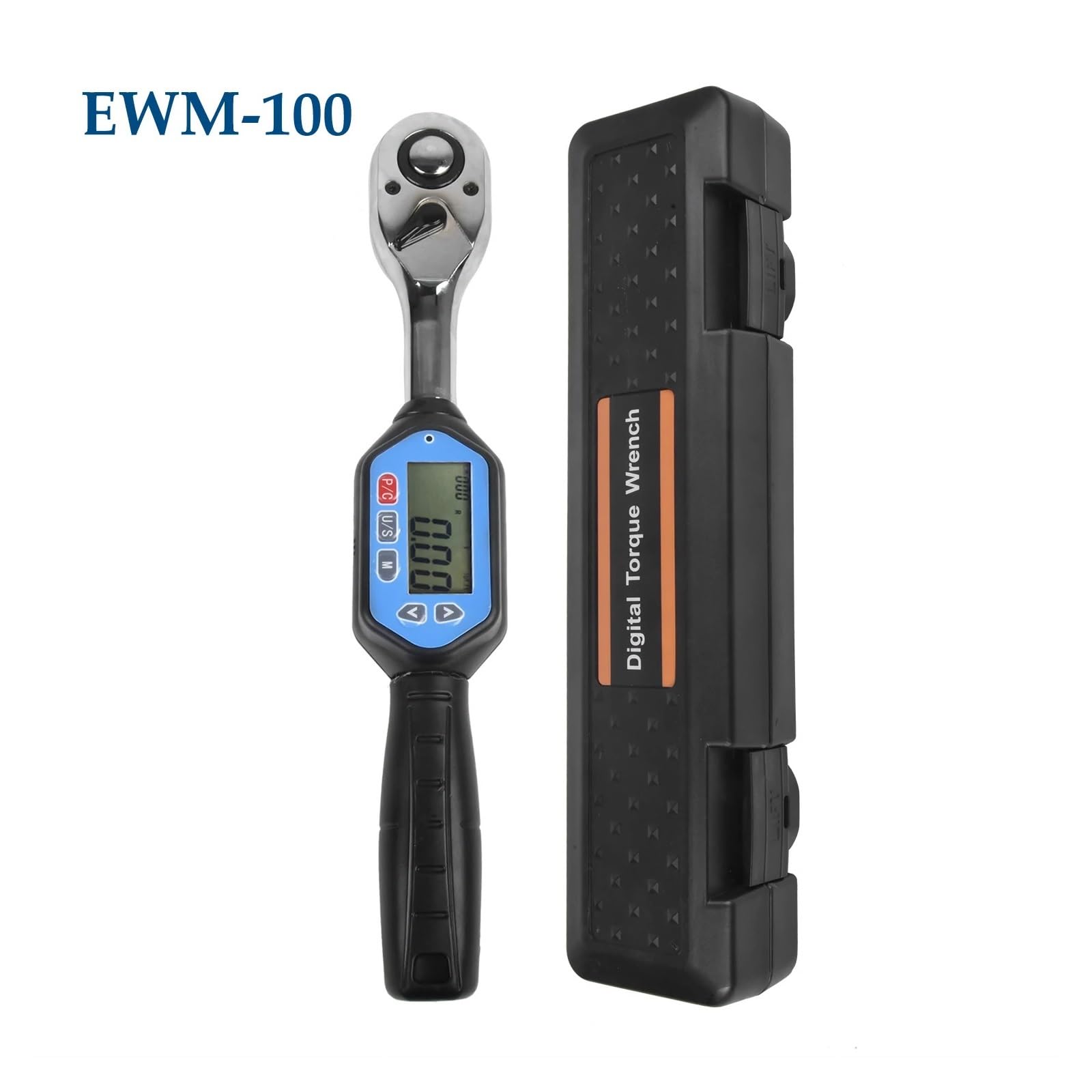 Set di Chiavi Dinamometriche Chiave Dinamometrica Digitale con Indicazione LED E Tracciamento del Picco, Chiave Dinamometrica con Attacco Quadro E Cicalino(EWM-60)