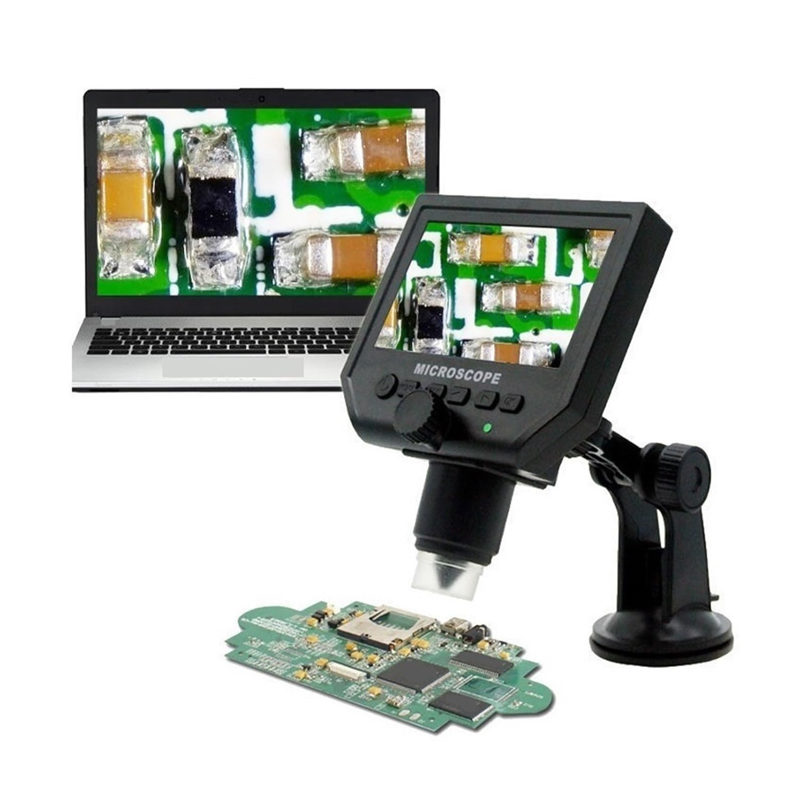 Mikroskop Mikroskop Cyfrowy Stojak Ze Stopu Aluminium 4.3 Cala HD LCD Mikroskop Do Lutowania Wideo Mikroskop Do Naprawy Telefonu(Microscope A)