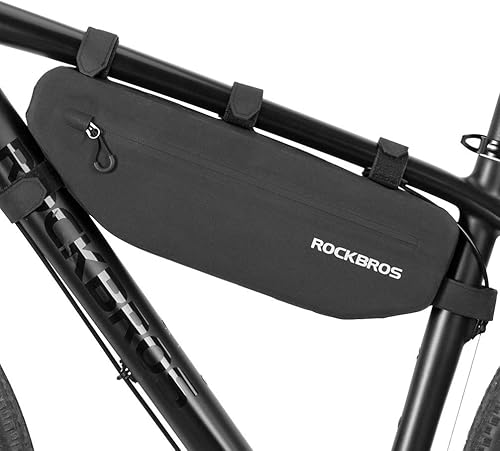 ROCKBROS Bolsa de marco de bicicleta impermeable para bicicleta, bolsa triangular para bicicleta, bolsa de tubo superior, bolsa de almacenamiento de