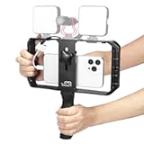 Taisioner Smartphone Video Rig Hand Girp Stabilizer Filmmaking Vlogging Case Phone Video Stabilizer with Cold Shoe for Film Maker Video Grapher Compatible with iPhone 15/14/13/12/ Pro Max and Android