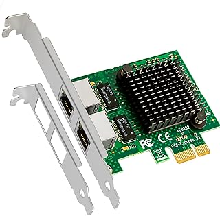 GLOTRENDS Dual Port 10/100/1000Mbps Gigabit PCI-E NIC Network Card for PC, RTL8111H Chip, PCI-Express X1, RJ45 LAN Port, Compatible with Windows Server /Linux/VMware (LE8202)