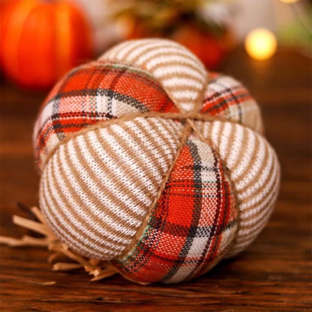 Citrouille Artificielle De DéCoratio,Citrouilles en Tissu De RéColte d'automne,à La Main Coton PP Citrouille De DéCoration,DéCoration De Table à La Maison,Accessoires De Photographie