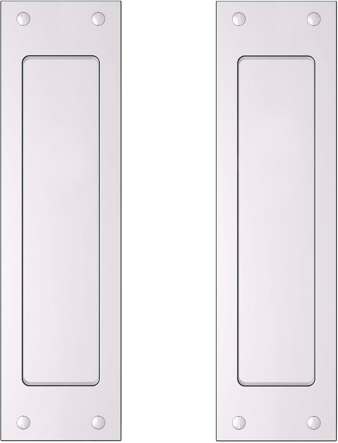 Baldwin PD005.PS Santa Monica Style Pocket Door Passage Trim Pair from the Estat, Satin Black