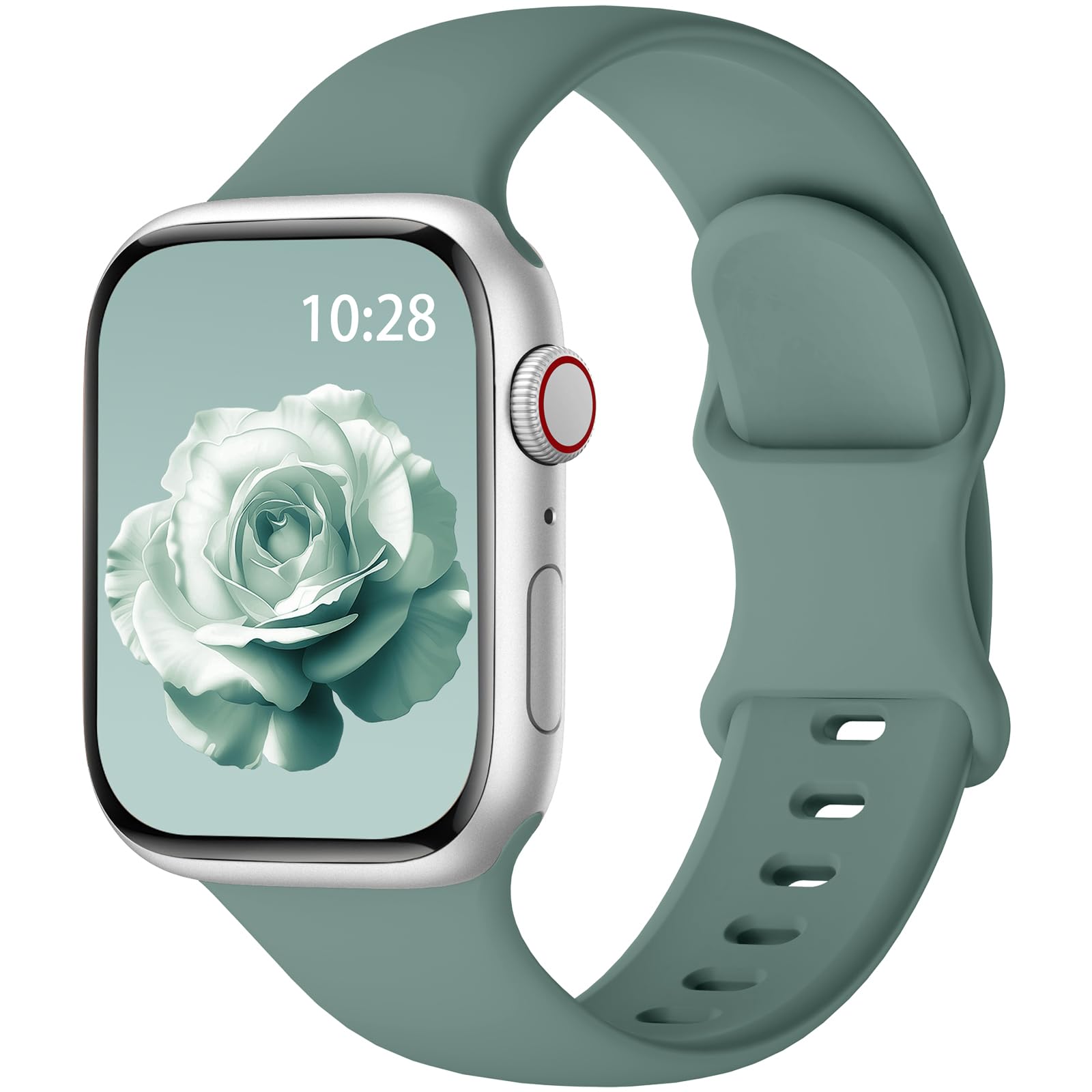 Sport Silicone Band Compatible with Apple Watch Bands 40mm 38mm 41mm 44mm 45mm 46mm 42mm 49mm for Women Men, Soft Wristband Water-proof Strap for iWatch Bands Series 11 10 9 8 7 6 5 4 3 2 1 Ultra SE