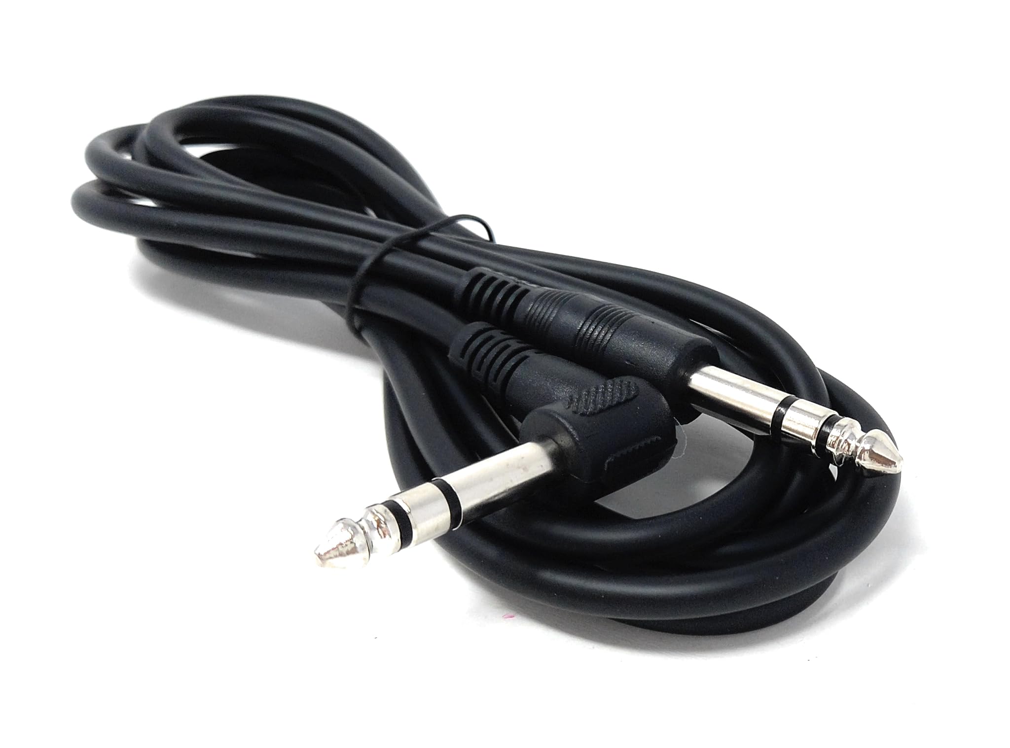 DRUT 6.35mm (1/4") TRS Right-Angled Guitar Cable Stereo Jack Instrument Lead for Electric Guitar, Bass, Keyboard, Amp, Mixer Heavy-Duty Audio Cord (2m)