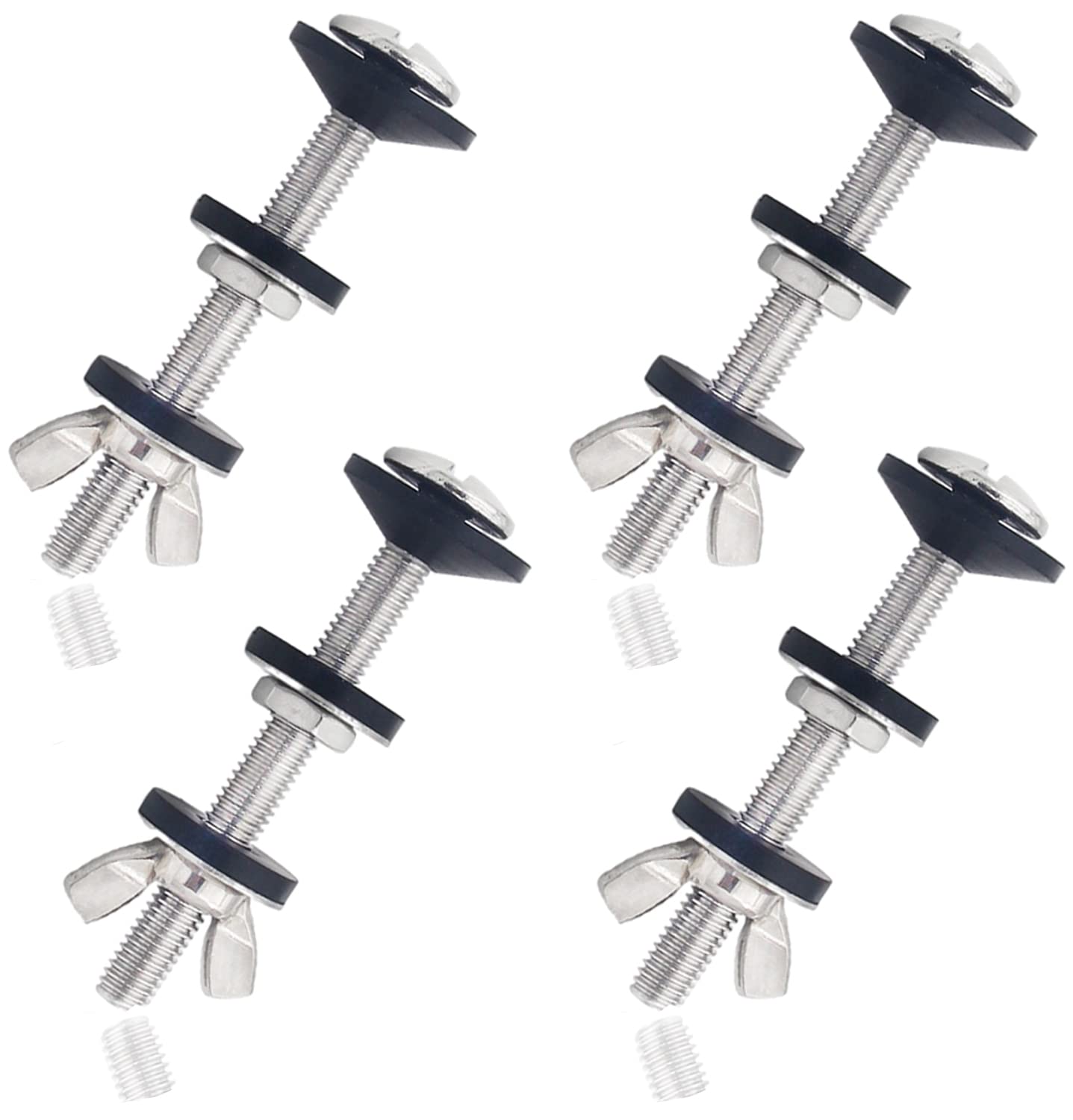 4 PCS Toilet Tank to Bowl Bolts Repair Kit,Toilet Seat Bolts 5/16 * 3.15 inch 304 Stainless Steel Heavy Duty Rustproof Toilet Tank Blots